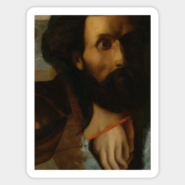 Sketch Of Head And Hands Of St. John For Jesus Remet A Saint Pierre Les Clefs Du Paradis by Jean-Auguste-Dominique Ingres Sticker by Classic Art Stall